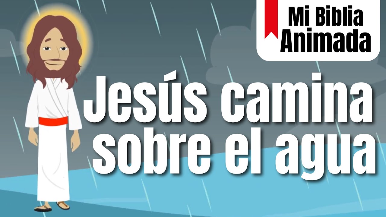 jesus camina sobre las aguas para niños