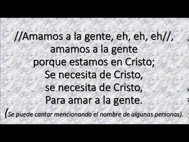 amamos a la gente porque estamos en cristo